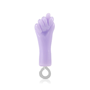 Hangers van resin "Mano Fico" Sheer lilac-silver
