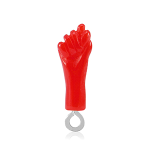 Hangers van resin "Mano Fico"  Red-silver