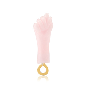 Hangers van resin "Mano Fico" Baby pink-gold