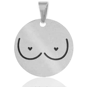 Bedels van Stainless steel Roestvrij staal (RVS) breasts Zilver