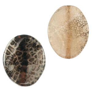 Halfedelsteen kraal ovaal Topaz grey 