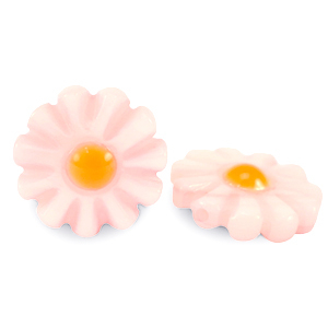 Schelp kralen flower Light pink-orange