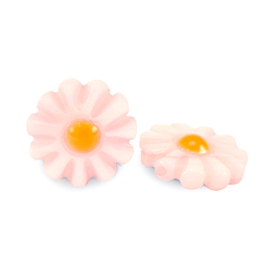 Schelp kralen flower Light pink-orange
