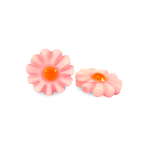 Schelp kralen flower Watermelon pink-orange