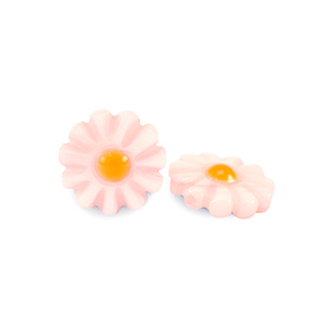 Schelp kralen flower Light pink-orange