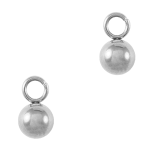 Bedels van Stainless steel Roestvrij staal (RVS) ball 4mm Silver