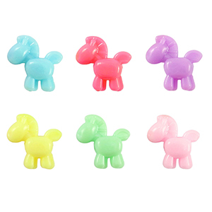 Kralen acryl look horse Multicolour pastel