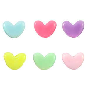 Kralen acryl look heart Multicolour pastel