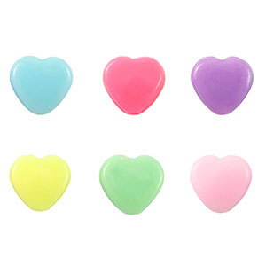 Kralen acryl look heart Multicolour pastel
