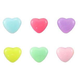 Kralen acryl look heart Multicolour pastel