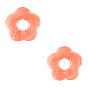 Flower Acryl bedels Peachy orange