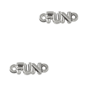 Metaal bedels DQ tussenstuk "FUN" Antiek zilver (nikkelvrij)