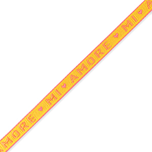 Tekstlint "mi amore" Yellow-coral pink