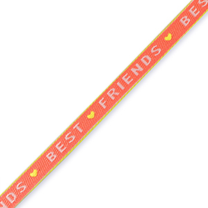 Tekstlint "best friends" Coral red-lime