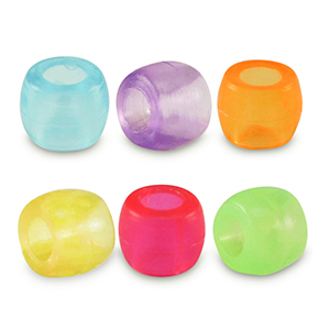 Acryl kralen rondel 6mm Multicolour transparent