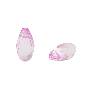 Acryl kralen drop Rose purple transparent