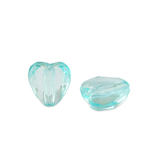 Acryl kralen heart Ocean blue transparent