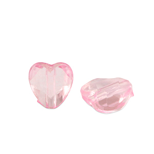 Acryl kralen heart Pink transparent