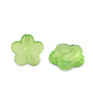Acryl kralen flower Spring green transparent