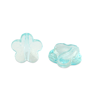 Acryl kralen flower Ocean blue transparent