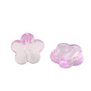 Acryl kralen flower Rose purple transparent