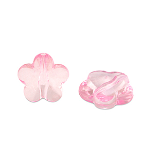 Acryl kralen flower Pink transparent
