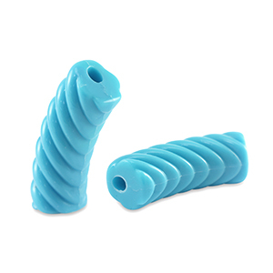 Acryl kralen tube twisted Blue