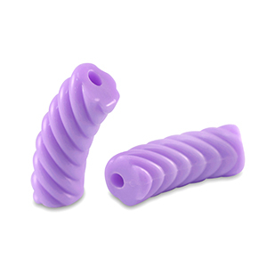 Acryl kralen tube twisted Purple