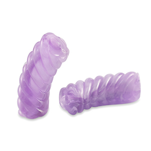 Acryl kralen tube twisted Transparent purple