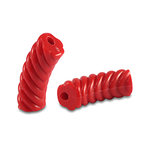 Acryl kralen tube twisted Red