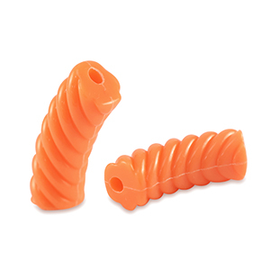 Acryl kralen tube twisted Orange