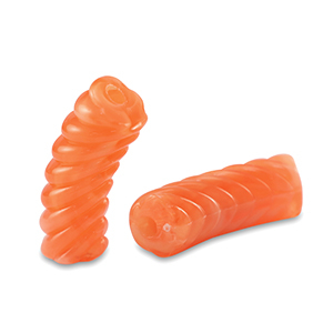 Acryl kralen tube twisted Transparent orange