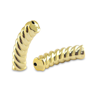 Acryl kralen tube twisted Gold