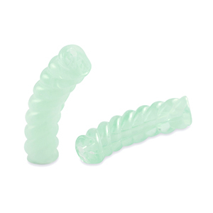 Acryl kralen tube twisted Transparent mint green