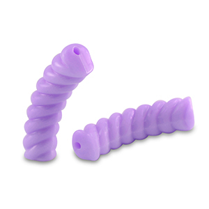 Acryl kralen tube twisted Purple