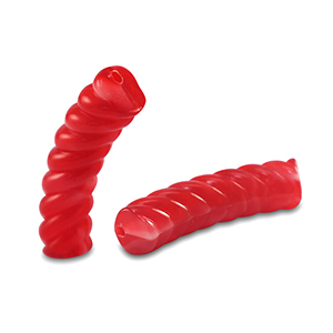 Acryl kralen tube twisted Transparent red