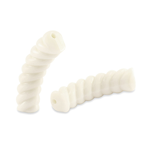 Acryl kralen tube twisted Off white