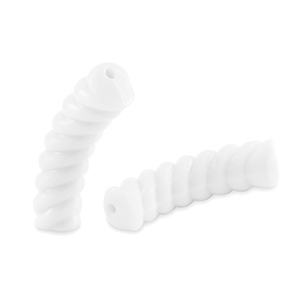 Acryl kralen tube twisted White