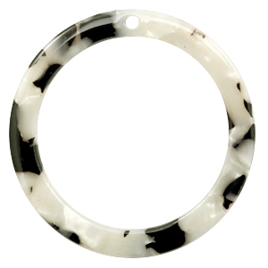 Hangers van resin 35mm rond Tortoise white