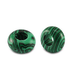 Rondellen natuursteen kralen14mm Green-black