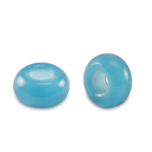 Rondellen natuursteen kralen glas 14mm Aqua blue