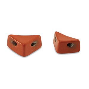 Tile bead triangle Coral red