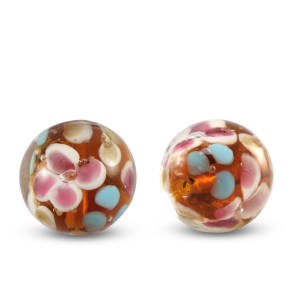 Glas kralen 14mm Transparent-amber orange