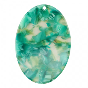 Hangers van resin ovaal Turquoise-green