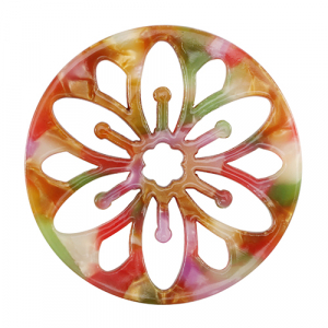 Hangers van resin mandala Multicolor pink-green