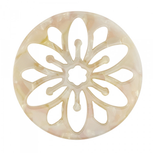 Hangers van resin mandala Pearl white-pink