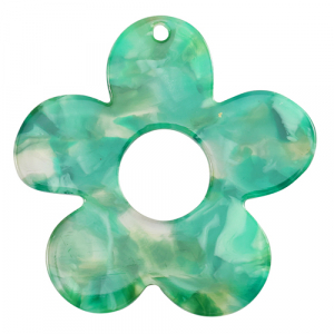 Hangers van resin bloem Turquoise-green