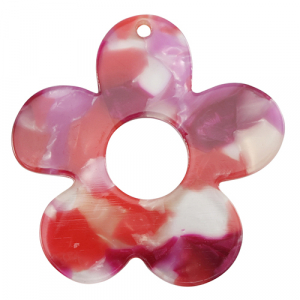 Hangers van resin bloem Multicolor pink
