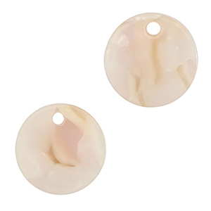 Hangers van resin 12mm Pearl white-pink