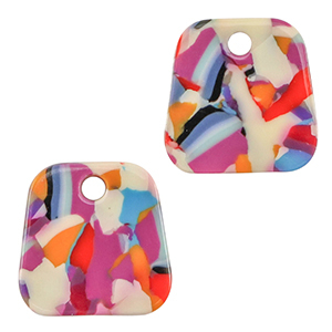 Hangers van resin trapezium Multicolor confetti